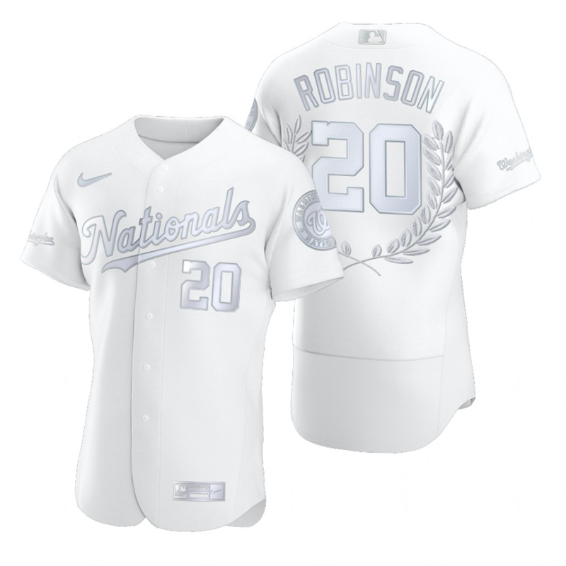 Washington Nationals #20 Frank Robinson Men Nike Platinum MLB MVP Limited Player Edition Jersey->washington nationals->MLB Jersey